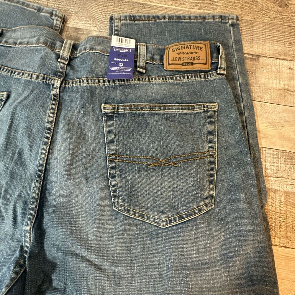Signature Levi Strauss Gold Flex Performance Jeans Men’s 42X30 Reg Straight Leg - Picture 12 of 16